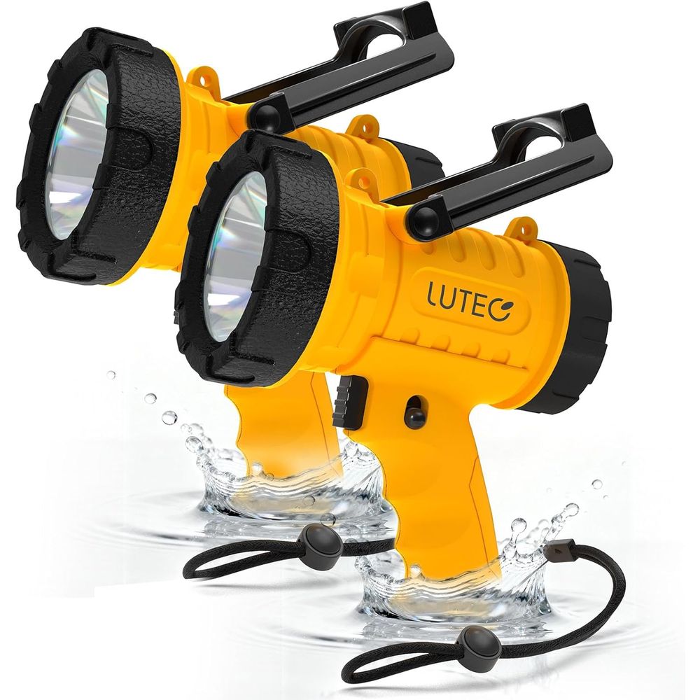 Outdoor Camping Lighting - 2-Pack Rechargeable 90,000 Lux Spotlight Flashlight,