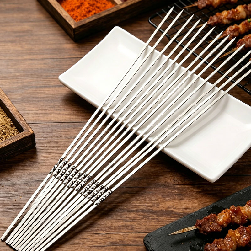 Outdoor Camping Shop - 1 Set of Stainless Steel Skewers,