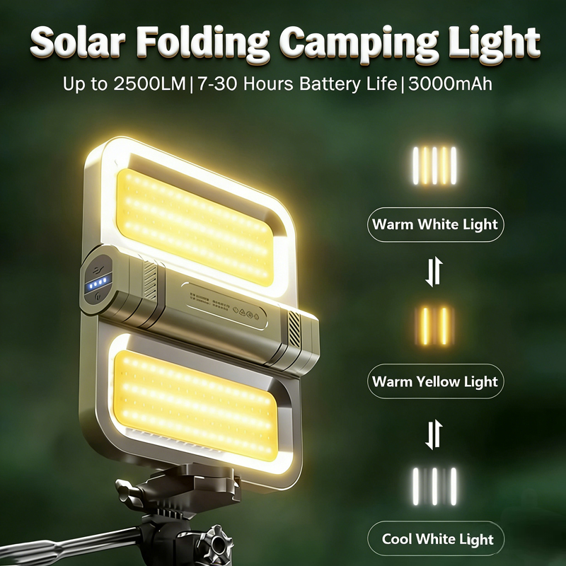 Outdoor Camping Lamp - New Solar LED Camping Light 3000mAh
