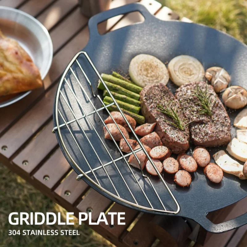 1Pcs BBQ Stainless Steel High  – Outdoor Camping Griddle Bewertung und Preis