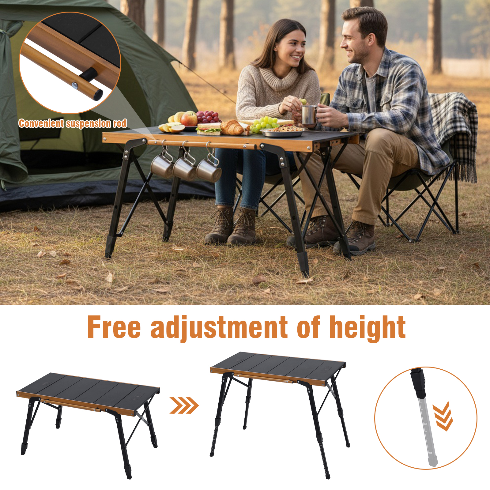 Portable Camping Table with St – Outdoor Camping Cooking Table Bewertung und Preis