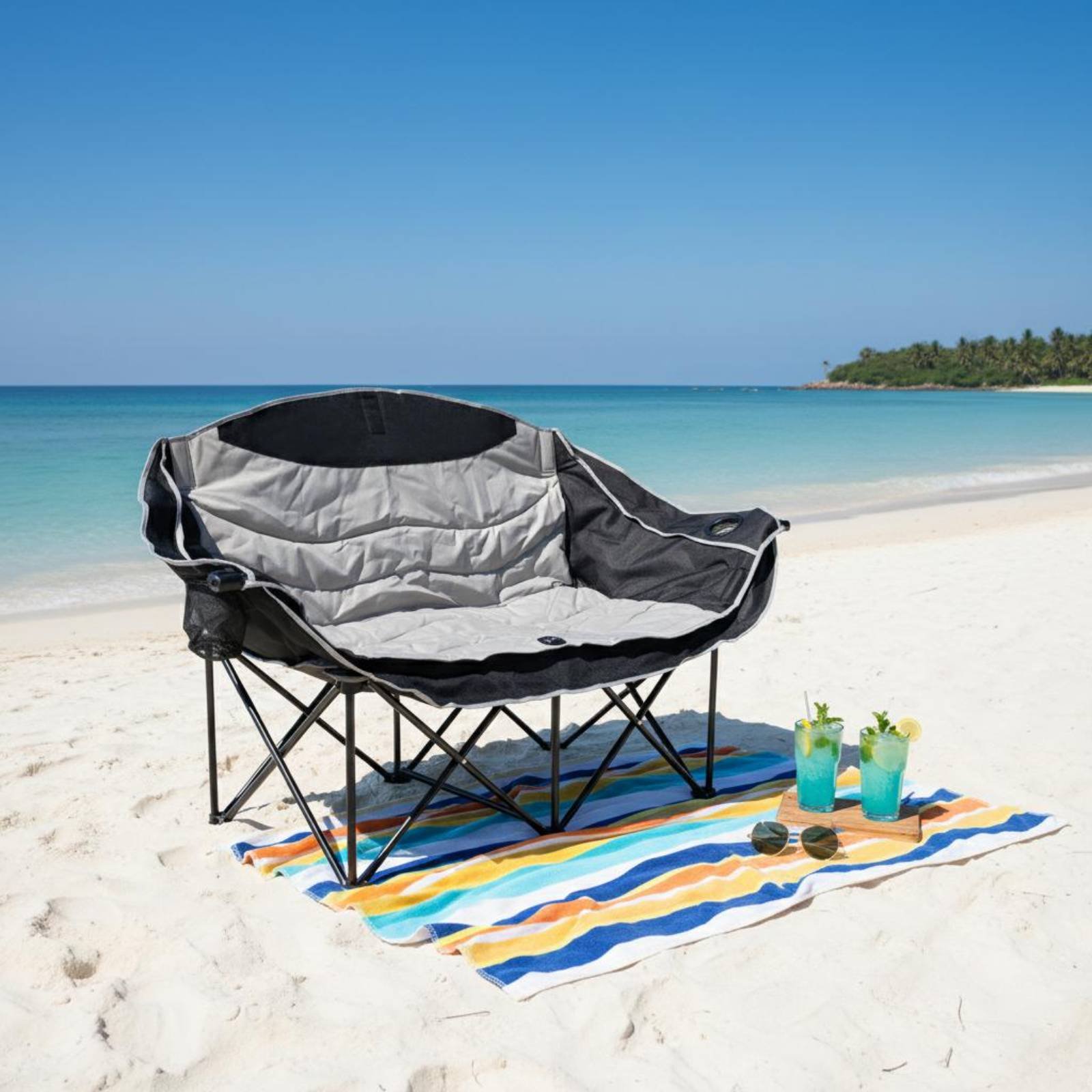 Double Camping Chair Foldable  – Outdoor Camping Meals Bewertung und Preis