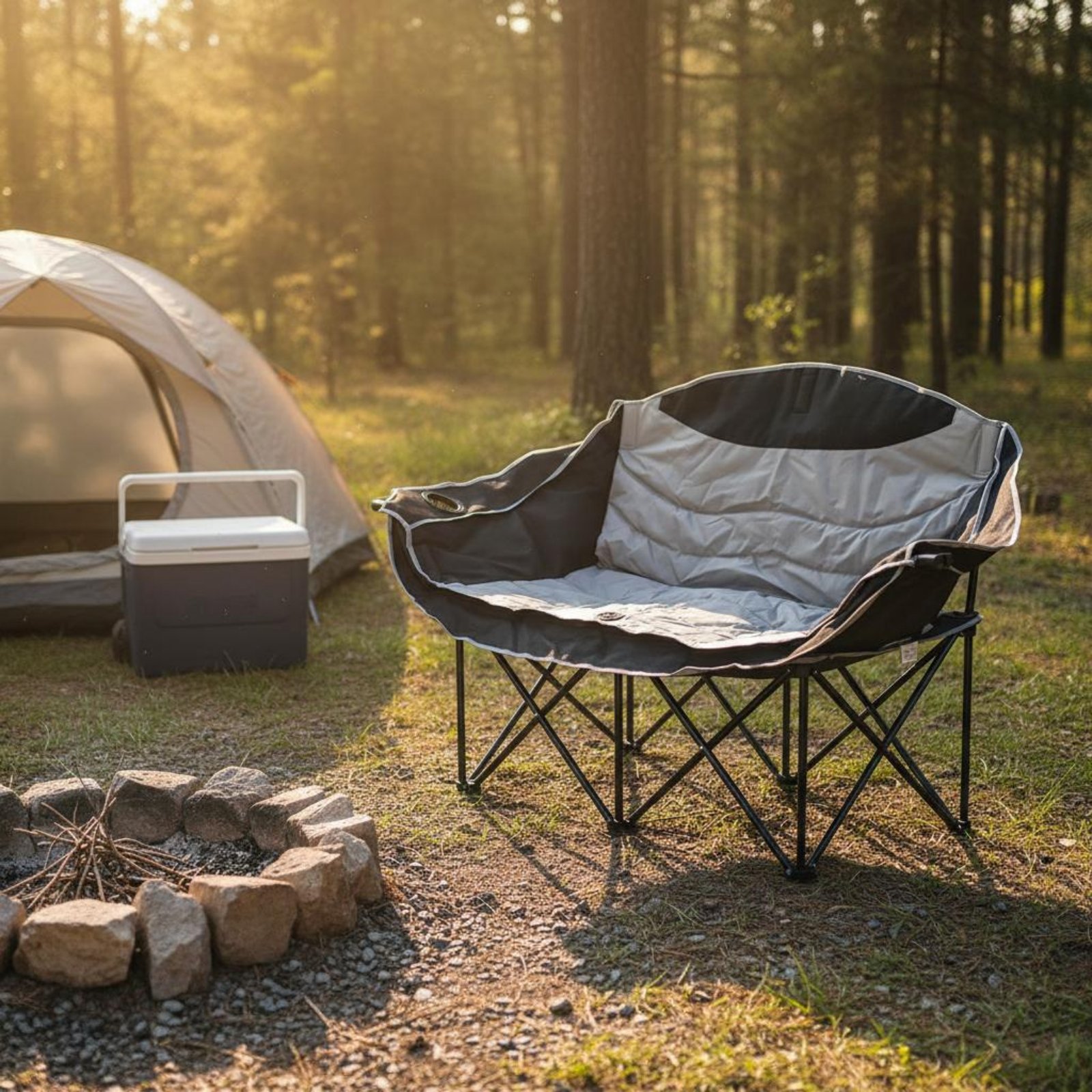 Double Camping Chair Foldable  – Outdoor Camping Meals Bewertung und Preis