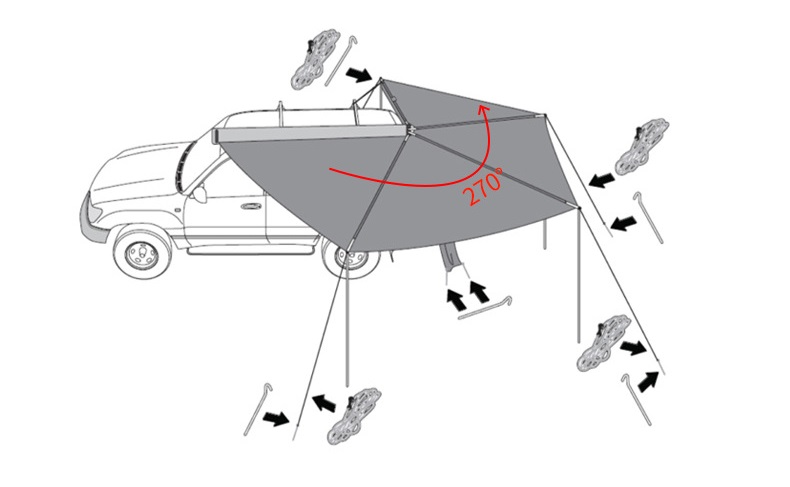 Off-road Car Side Roof Top Ten – Outdoor Camping Awning Bewertung und Preis