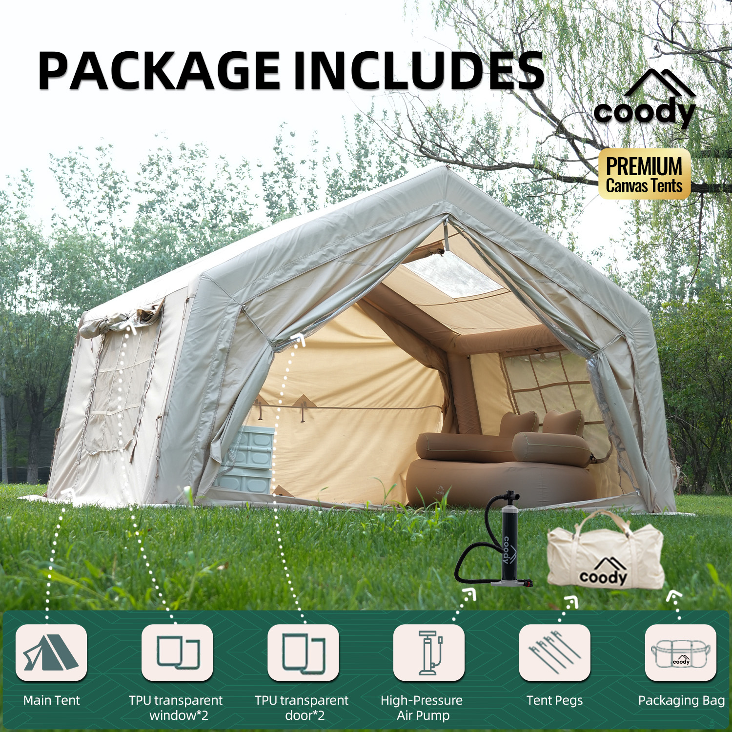 9.0 Air Tent-Beige Zelt Family – Camping Zelt Outdoor Bewertung und Preis