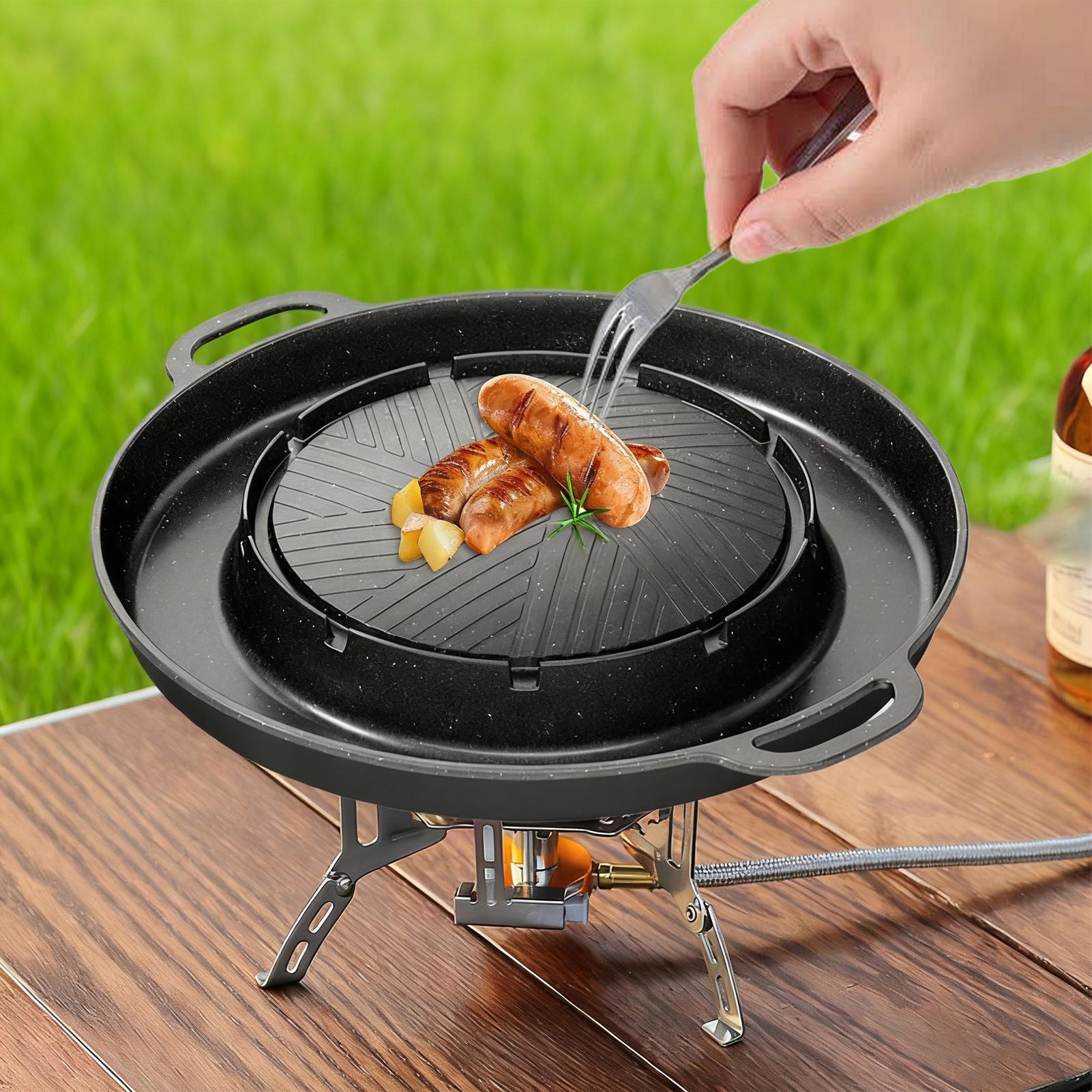 2-in-1 Grill & Hot Pan for Sto – Outdoor Camping Griddle Bewertung und Preis