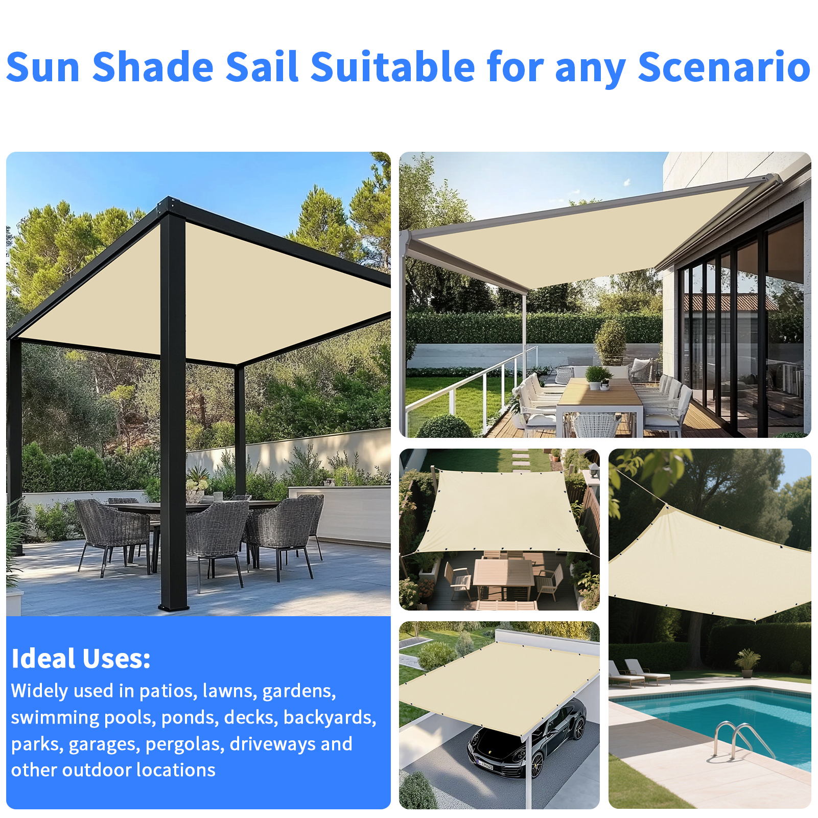 5x4m 4x3m 3x2m Garden Sun Shad – Outdoor Camping Awning Bewertung und Preis
