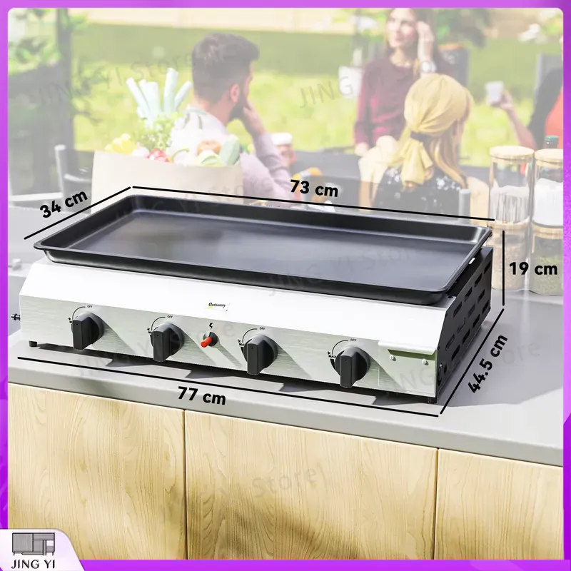 Gas Grill BBQ Grill with Non-S – Outdoor Camping Griddle Bewertung und Preis