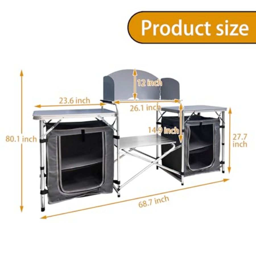 Camping Kitchen Table, Portabl – Outdoor Camping Cooking Table Bewertung und Preis