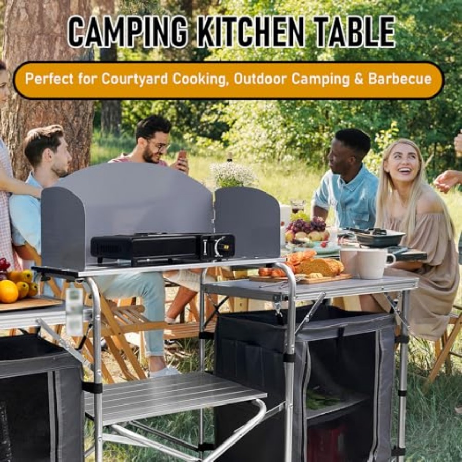 Camping Kitchen Table, Portabl – Outdoor Camping Cooking Table Bewertung und Preis