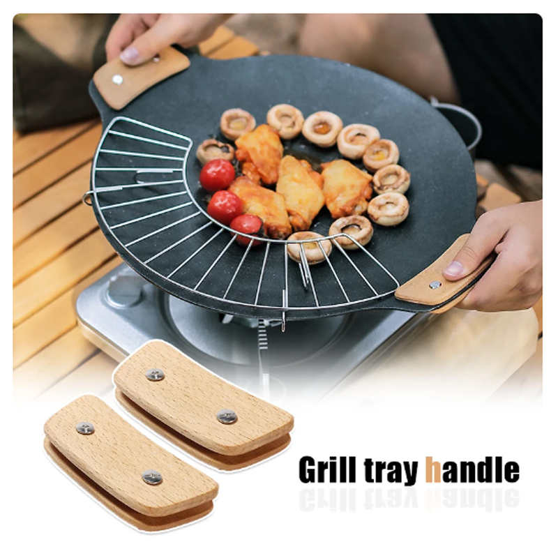 Wooden BBQ Pan Handle Anti Sca – Outdoor Camping Griddle Bewertung und Preis