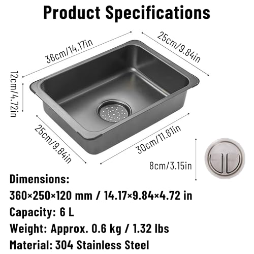 304 Stainless Steel Mini Sink  – Outdoor Camping Sink Bewertung und Preis