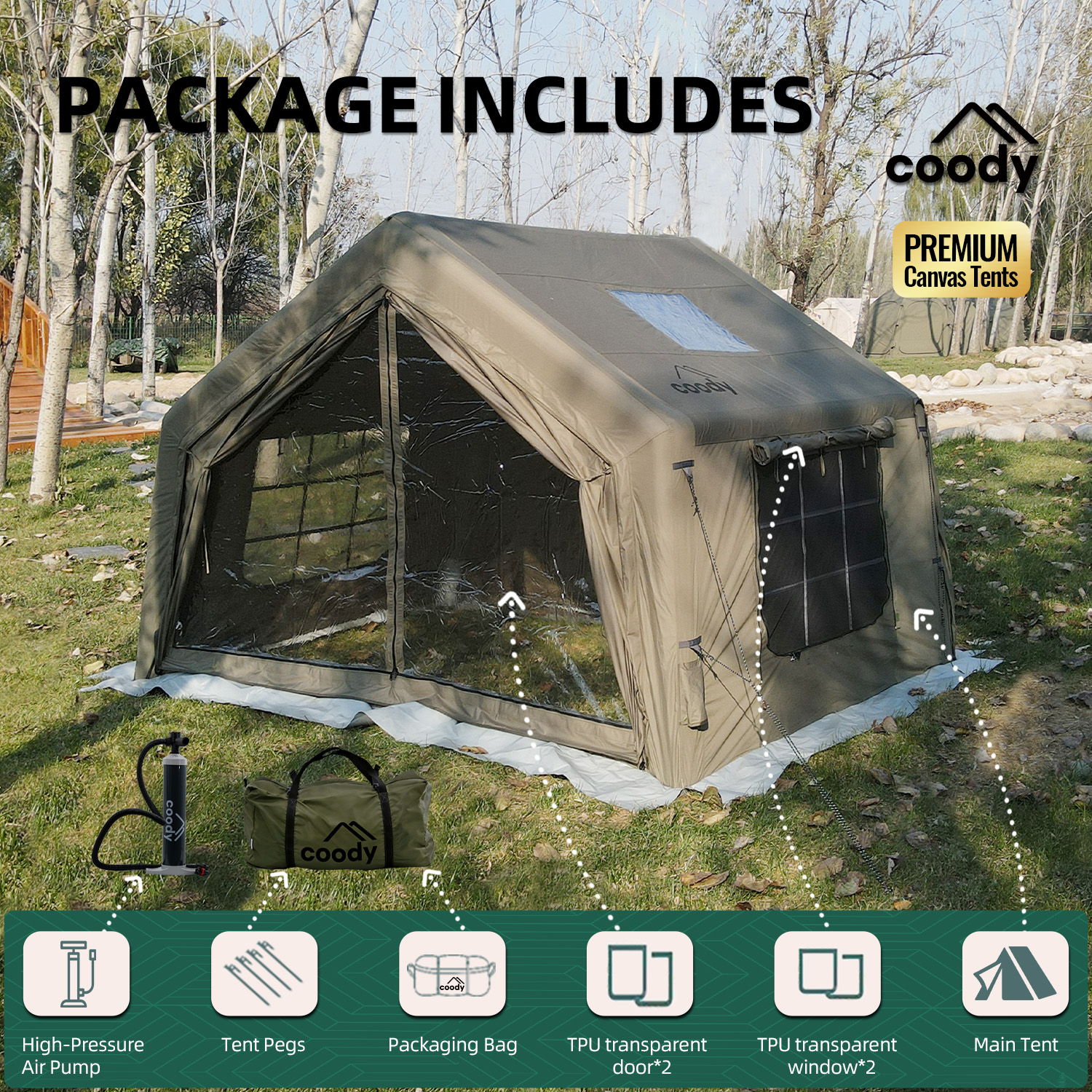 9.0 Air Tent-Army Green High Q – Camping Zelt Outdoor Bewertung und Preis