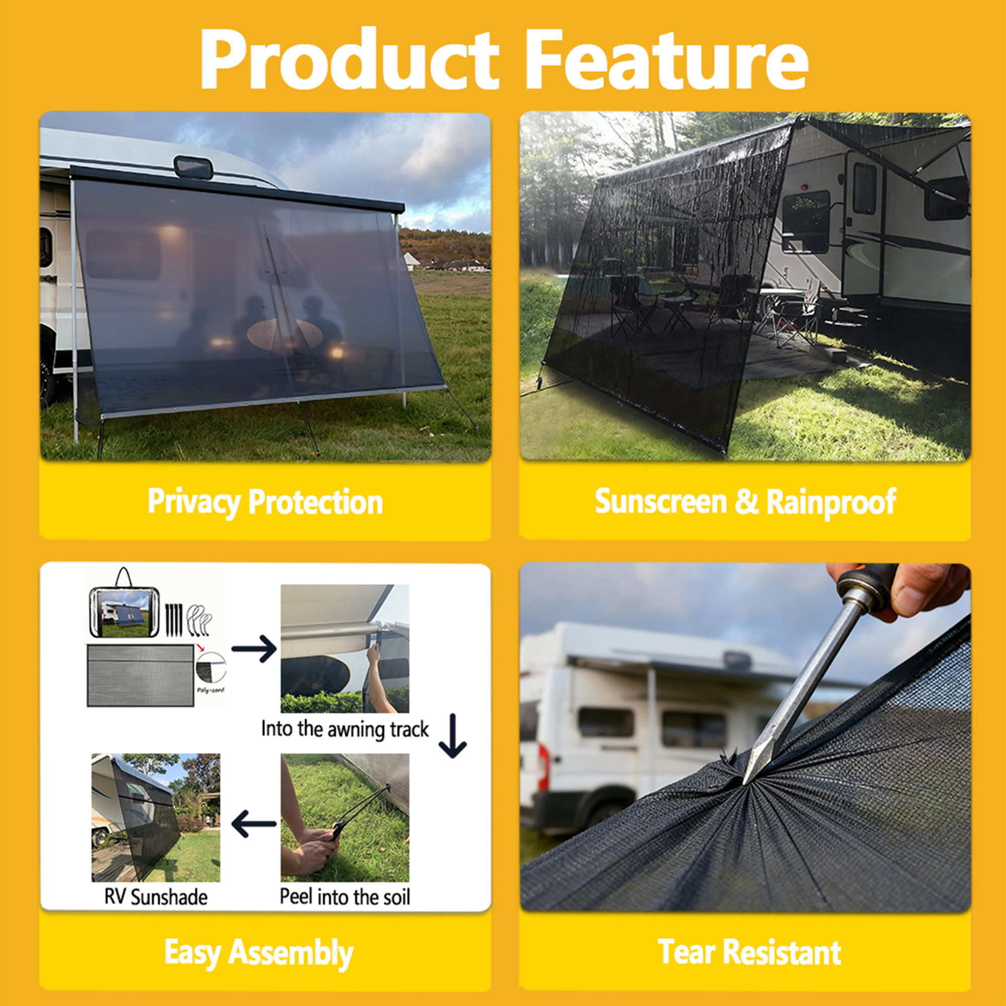 Custom Pattern UV Resistant Fo – Outdoor Camping Awning Bewertung und Preis